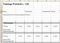 Trainingsprotokoll Excel